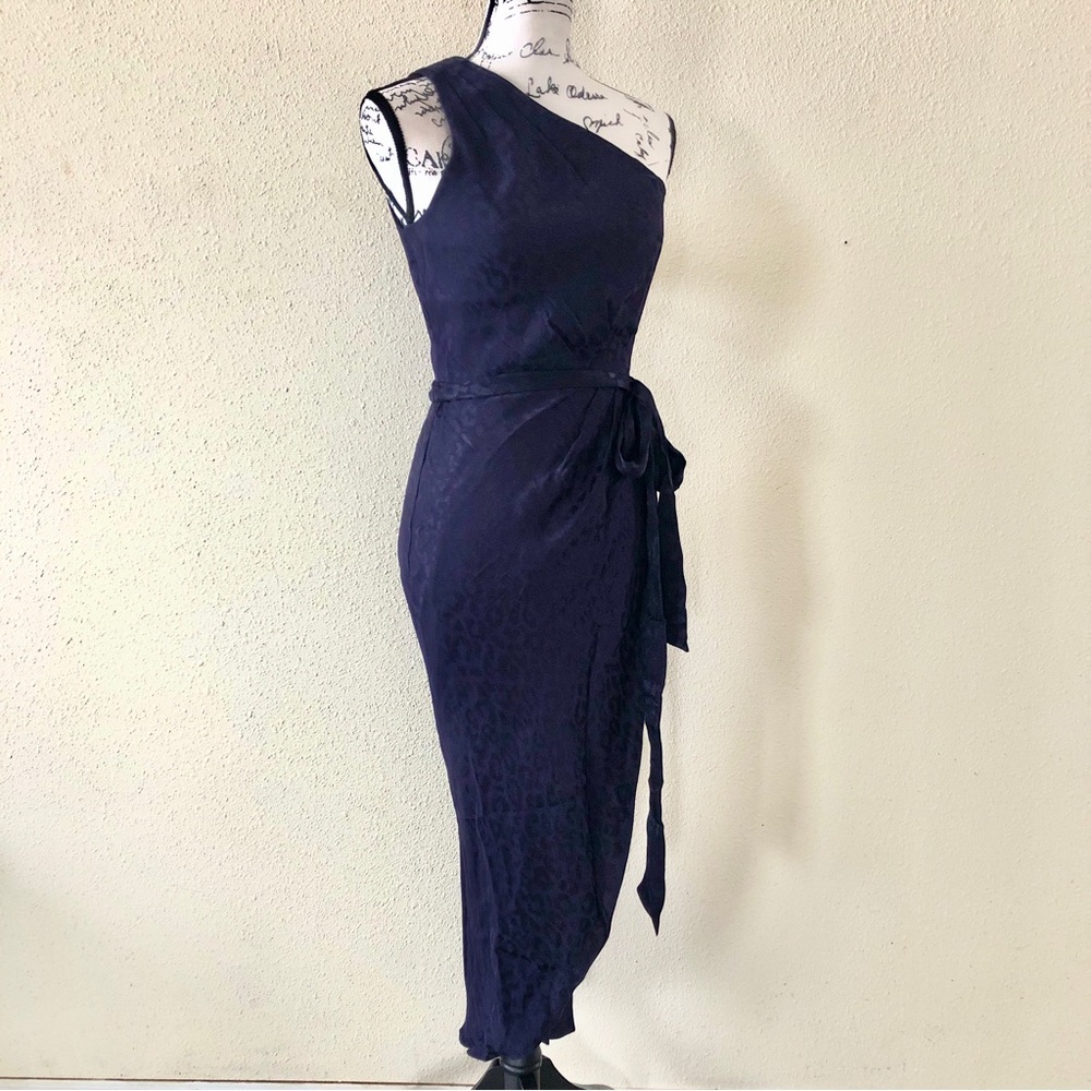 Ted Baker Zoeii Cheetah Print One Shoulder Dress Ted Size 0 / US Size 2 - Picture 3 of 7